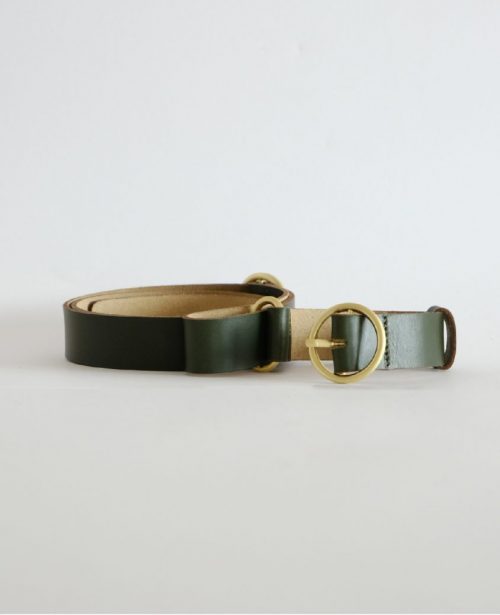 a green adjustable belt detail